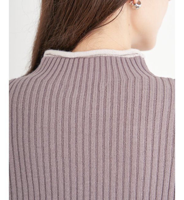 ikka「配色ワイドリブニットプルオーバー」|プルオーバー|