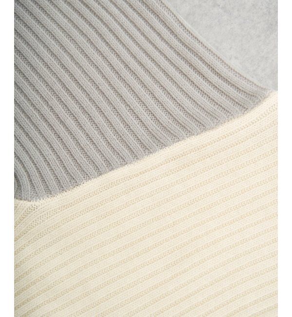 ikka「配色ワイドリブニットプルオーバー」|プルオーバー|