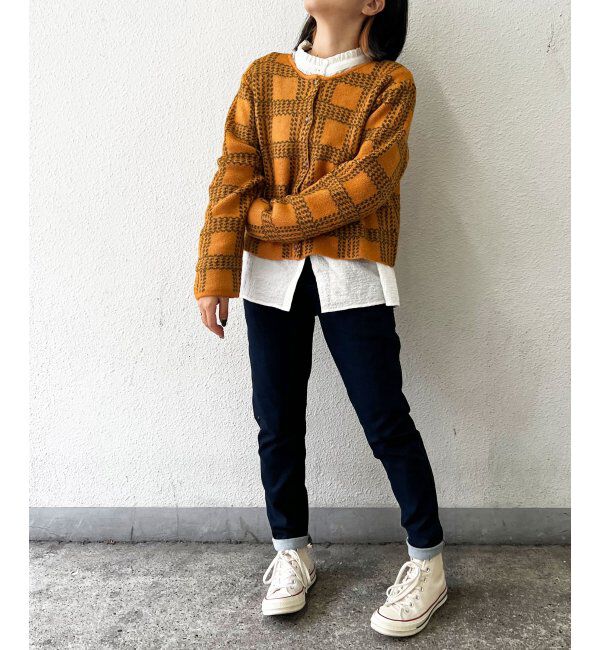 Lbc with Life「配色ニットショートカーディガン」|カーディガン|