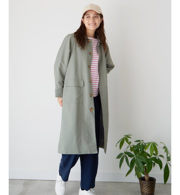 Lbc with Life「ナイロンワッシャーステンカラーコート」|その他|ミントグリン