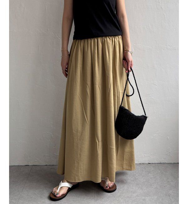 Lbc with Life「ギャザーロングスカート」|スカート|ベージュ