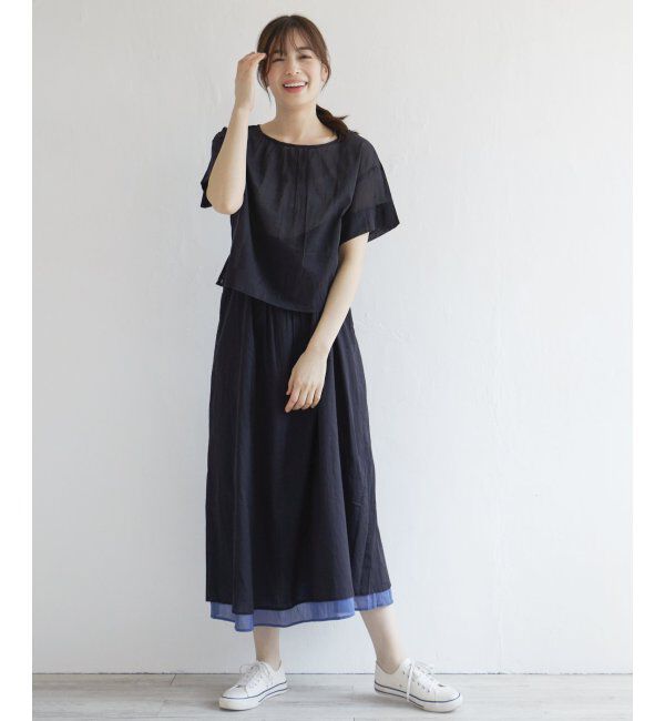 Lbc with Life「【2点セット】8WAYブラウスキャミワンピース」|ワンピース|ブラック