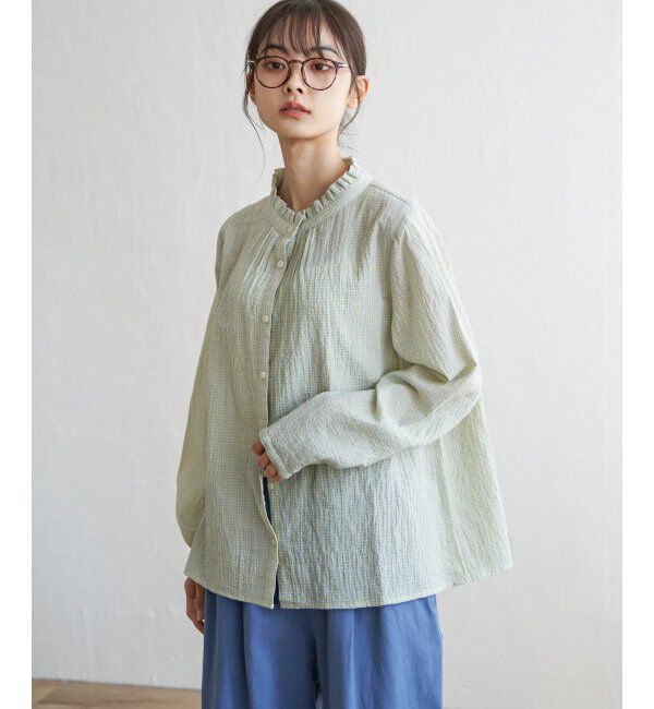 Lbc with Life「オーガニックコットン襟フリルブラウス」|シャツ・ブラウス|