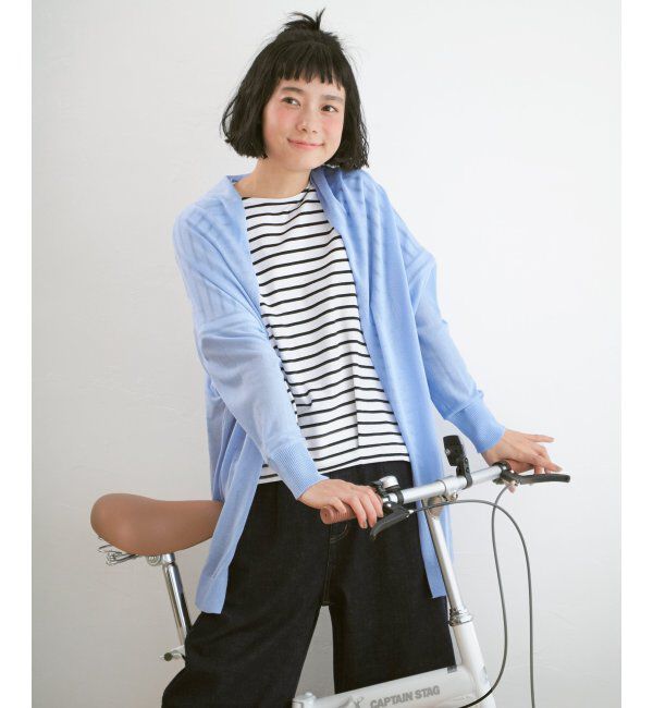 Lbc with Life「リネンライクトッパーカーディガン」|カーディガン|スカイブルー