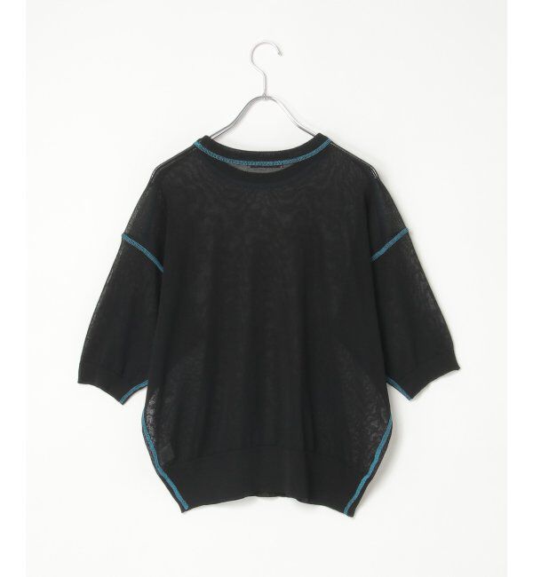 Lbc with Life「シアー配色ステッチプルオーバー」|カーディガン|