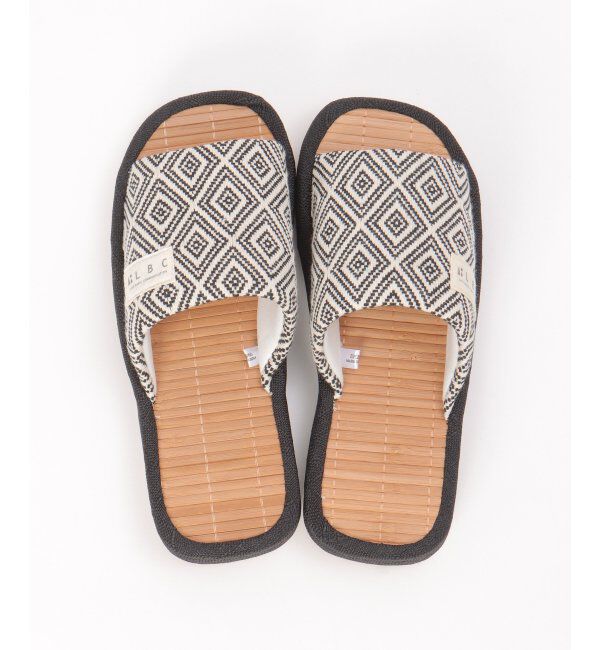 Lbc with Life「茶竹厚底幾何学スリッパ」|ルームシューズ|