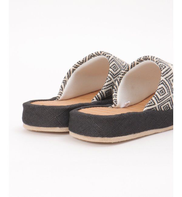 Lbc with Life「茶竹厚底幾何学スリッパ」|ルームシューズ|