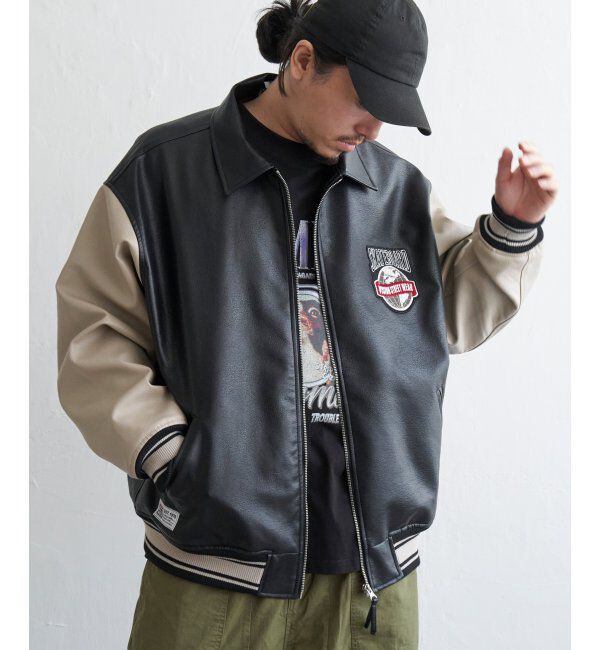 VENCE share style「【ユニセックス】VISION STREET WEAR ビジョンストリートウェア フェイクレザーブルゾン」|ブルゾン・スタジャン|