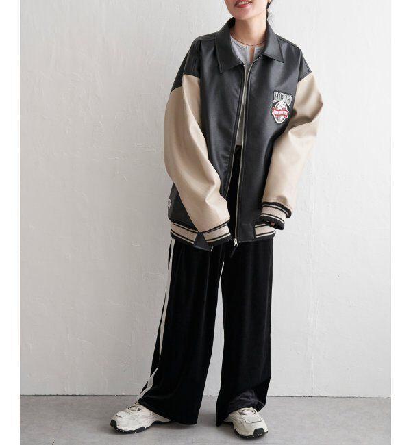 VENCE share style「【ユニセックス】VISION STREET WEAR ビジョンストリートウェア フェイクレザーブルゾン」|ブルゾン・スタジャン|