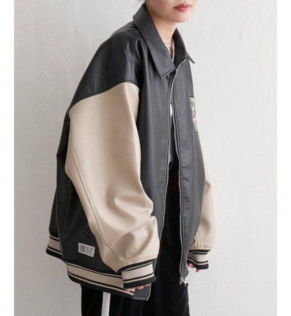 VENCE share style「【ユニセックス】VISION STREET WEAR ビジョンストリートウェア フェイクレザーブルゾン」|ブルゾン・スタジャン|