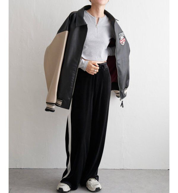 VENCE share style「【ユニセックス】VISION STREET WEAR ビジョンストリートウェア フェイクレザーブルゾン」|ブルゾン・スタジャン|