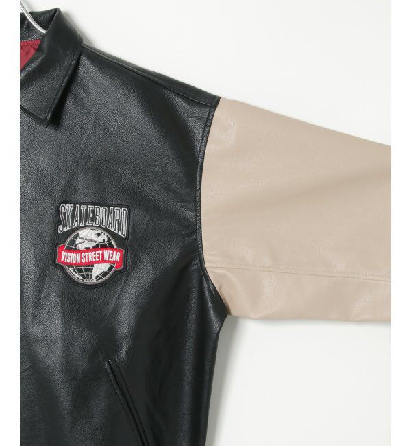 VENCE share style「【ユニセックス】VISION STREET WEAR ビジョンストリートウェア フェイクレザーブルゾン」|ブルゾン・スタジャン|