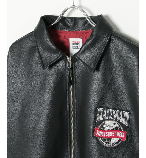 VENCE share style「【ユニセックス】VISION STREET WEAR ビジョンストリートウェア フェイクレザーブルゾン」|ブルゾン・スタジャン|