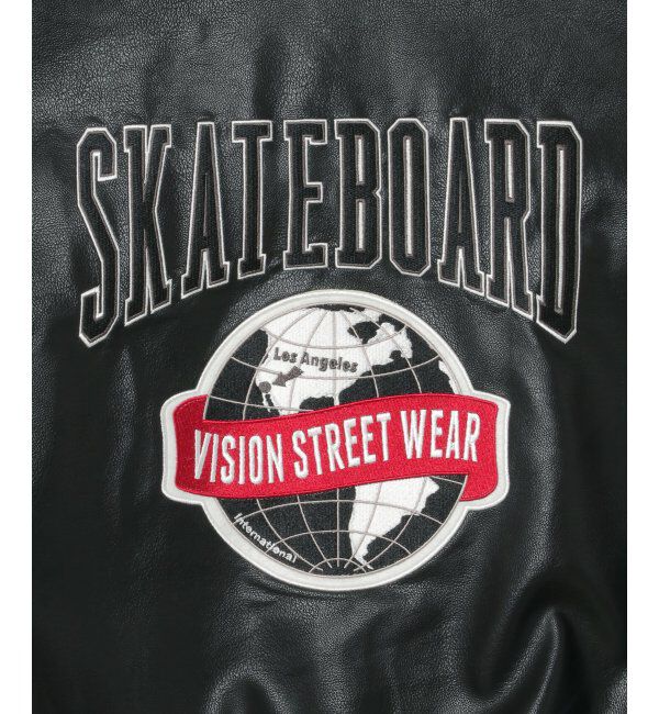 VENCE share style「【ユニセックス】VISION STREET WEAR ビジョンストリートウェア フェイクレザーブルゾン」|ブルゾン・スタジャン|