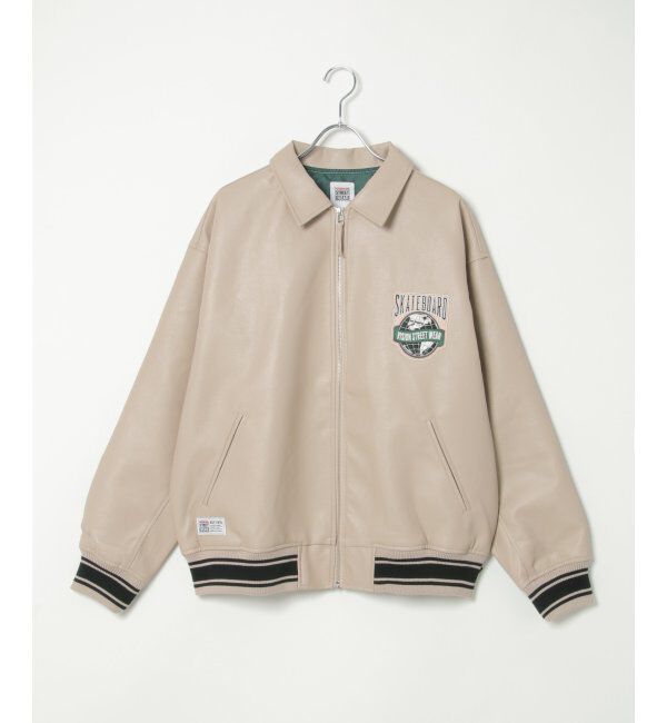 VENCE share style「【ユニセックス】VISION STREET WEAR ビジョンストリートウェア フェイクレザーブルゾン」|ブルゾン・スタジャン|