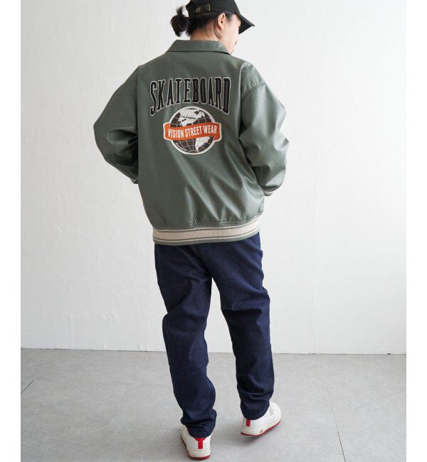 VENCE share style「【ユニセックス】VISION STREET WEAR ビジョンストリートウェア フェイクレザーブルゾン」|ブルゾン・スタジャン|
