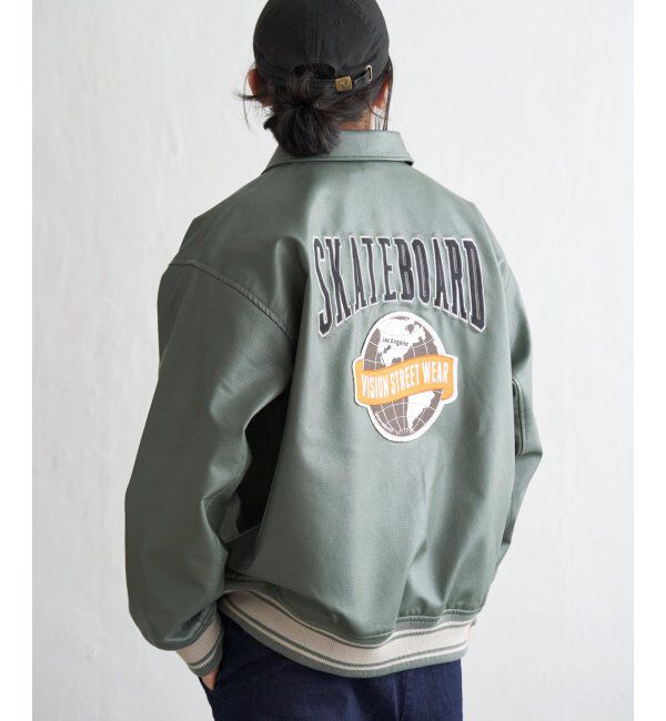 VENCE share style「【ユニセックス】VISION STREET WEAR ビジョンストリートウェア フェイクレザーブルゾン」|ブルゾン・スタジャン|ミドリケイ