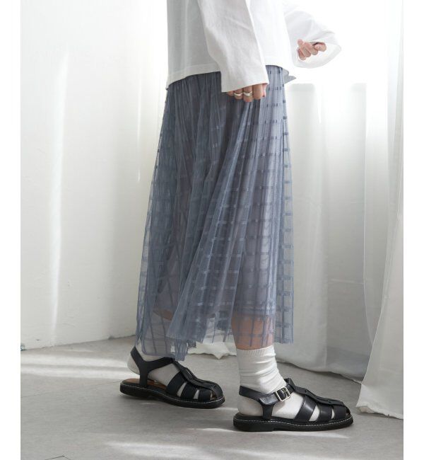 VENCE share style「チェック柄チュールスカート」|スカート|