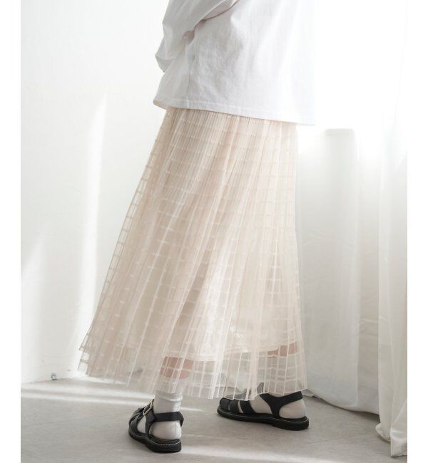 VENCE share style「チェック柄チュールスカート」|スカート|