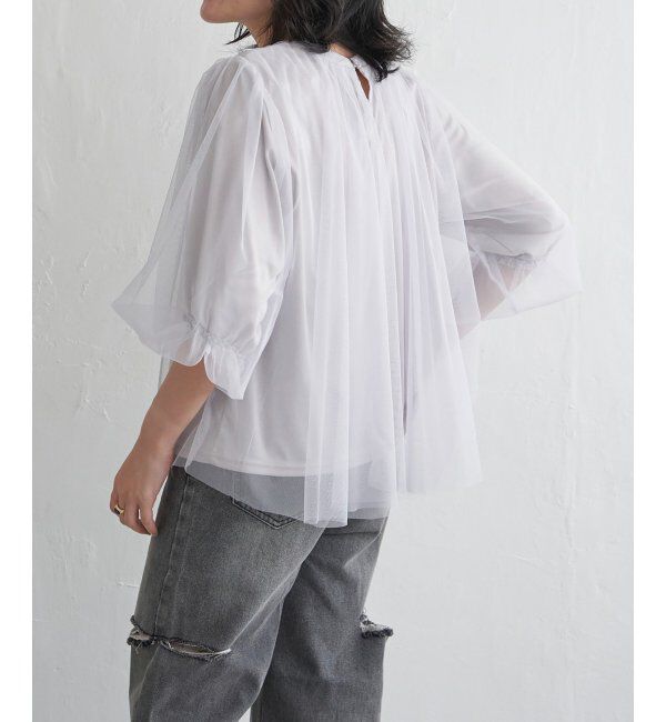VENCE share style「チュールギャザーブラウス」|シャツ・ブラウス|