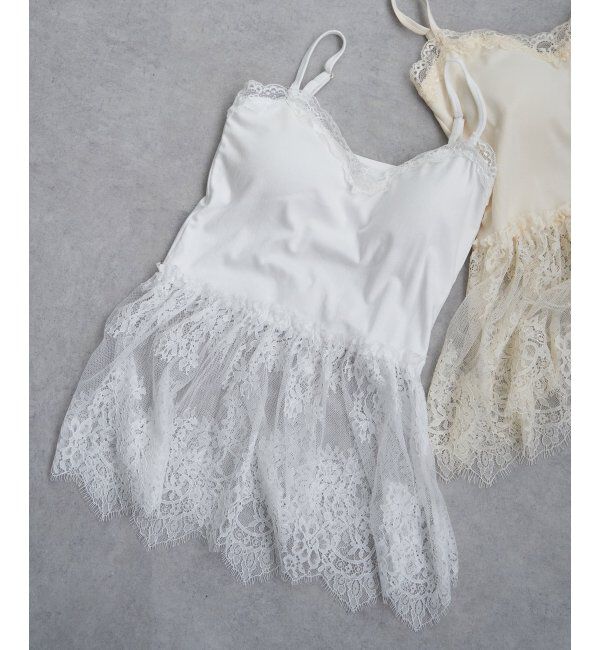 VENCE share style「レースペプラム切り替えブラトップ」|タンクトップ|ホワイト