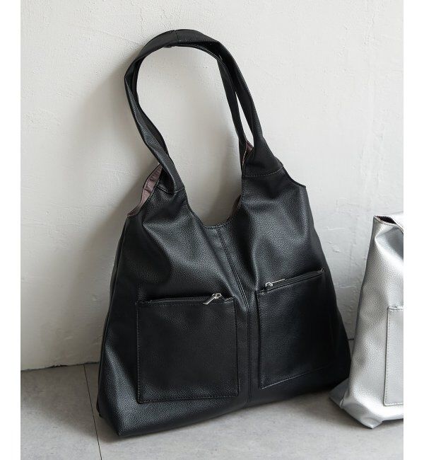 VENCE share style「アウトポケットトートバッグ」|その他|ブラック