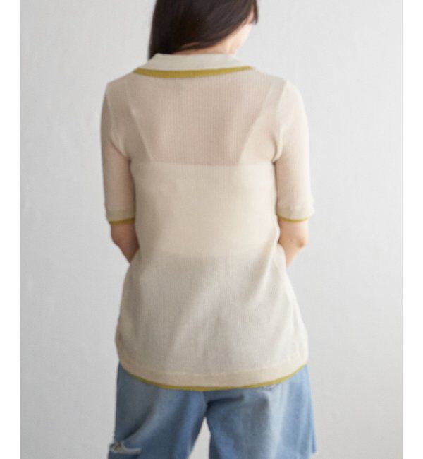 VENCE share style「麻タッチ襟付きカーディガン」|カーディガン|