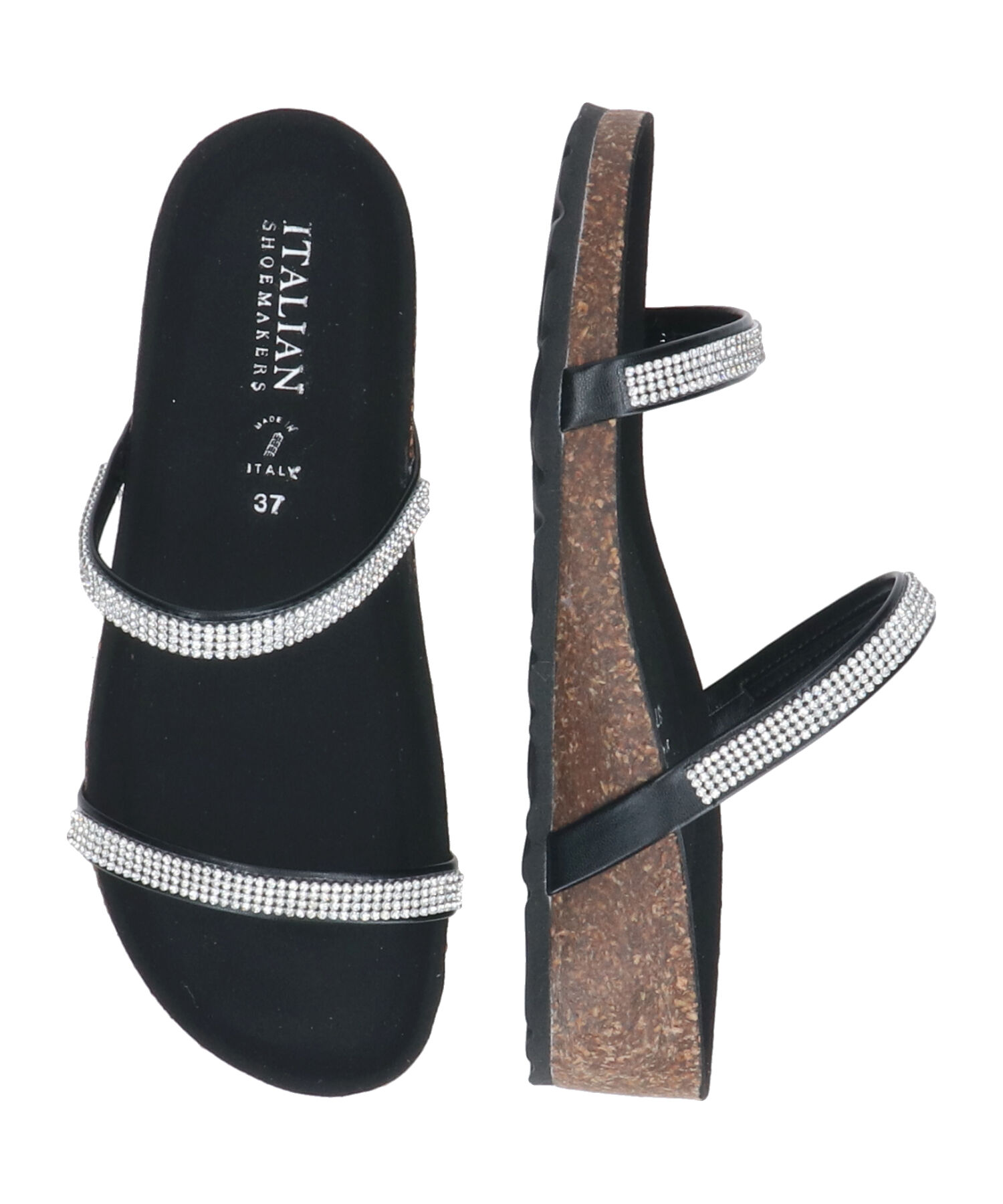 IMPORT SELECT「【ITALIAN SHOEMAKERS】ダブルラインストーンクッションインソールサンダル(952210)」|サンダル|