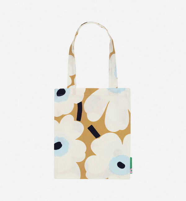 Marimekko「【日本限定】10月デザイン Pieni Unikko 60th マンスリーファブリックバッグ 27x33cm」|トートバッグ|ホワイト&times;ベージュ