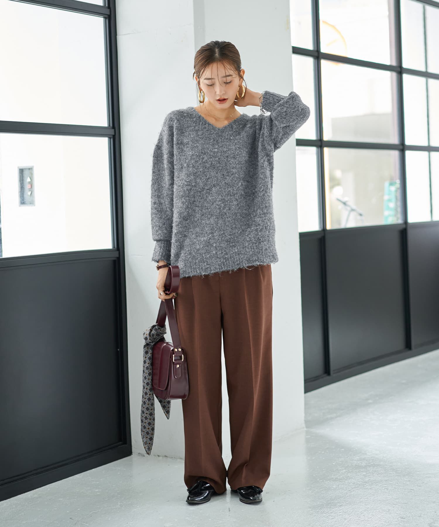 STYLE DELI「モヘアライクVネックニット」|ニット・セーター|