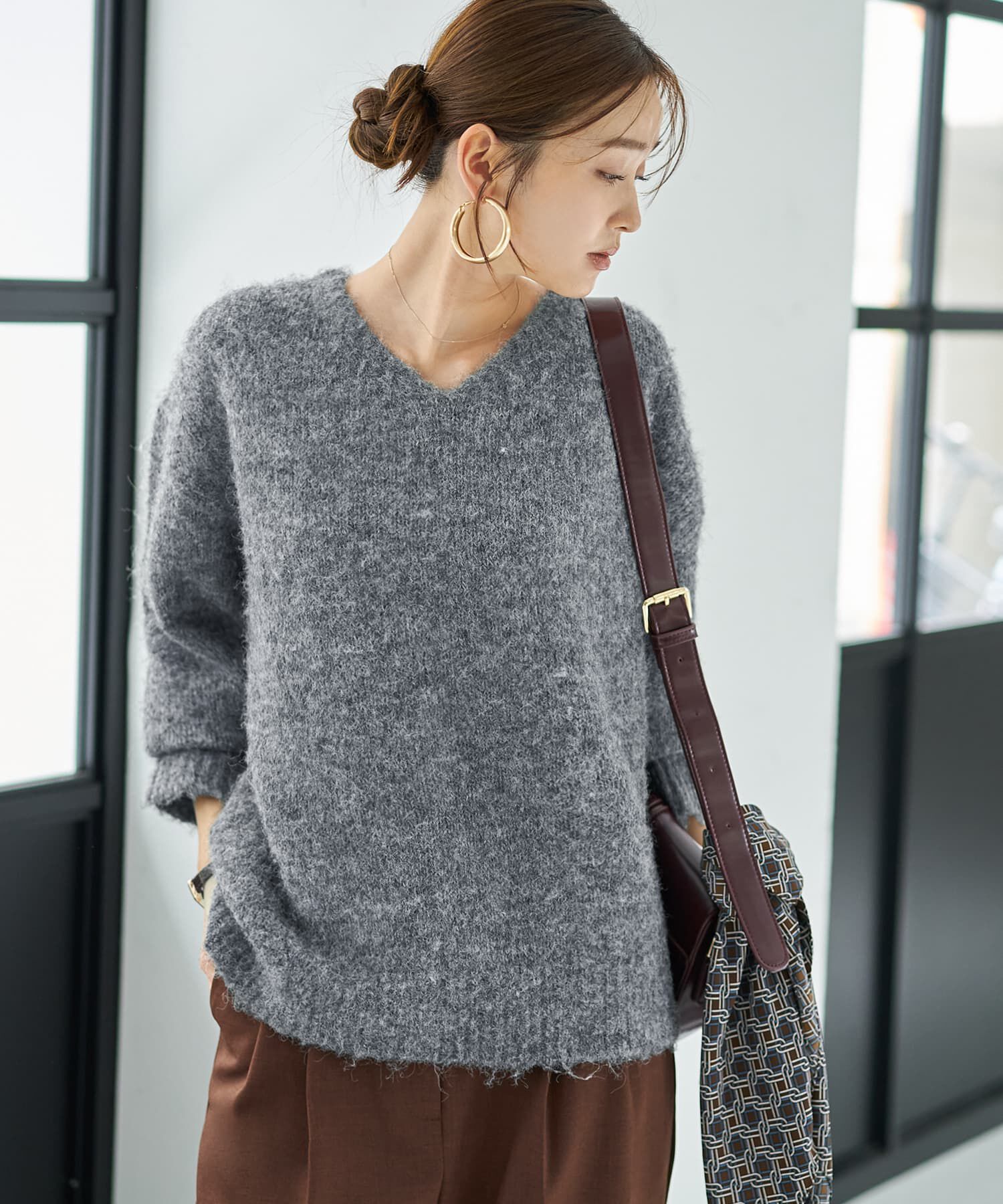 STYLE DELI「モヘアライクVネックニット」|ニット・セーター|