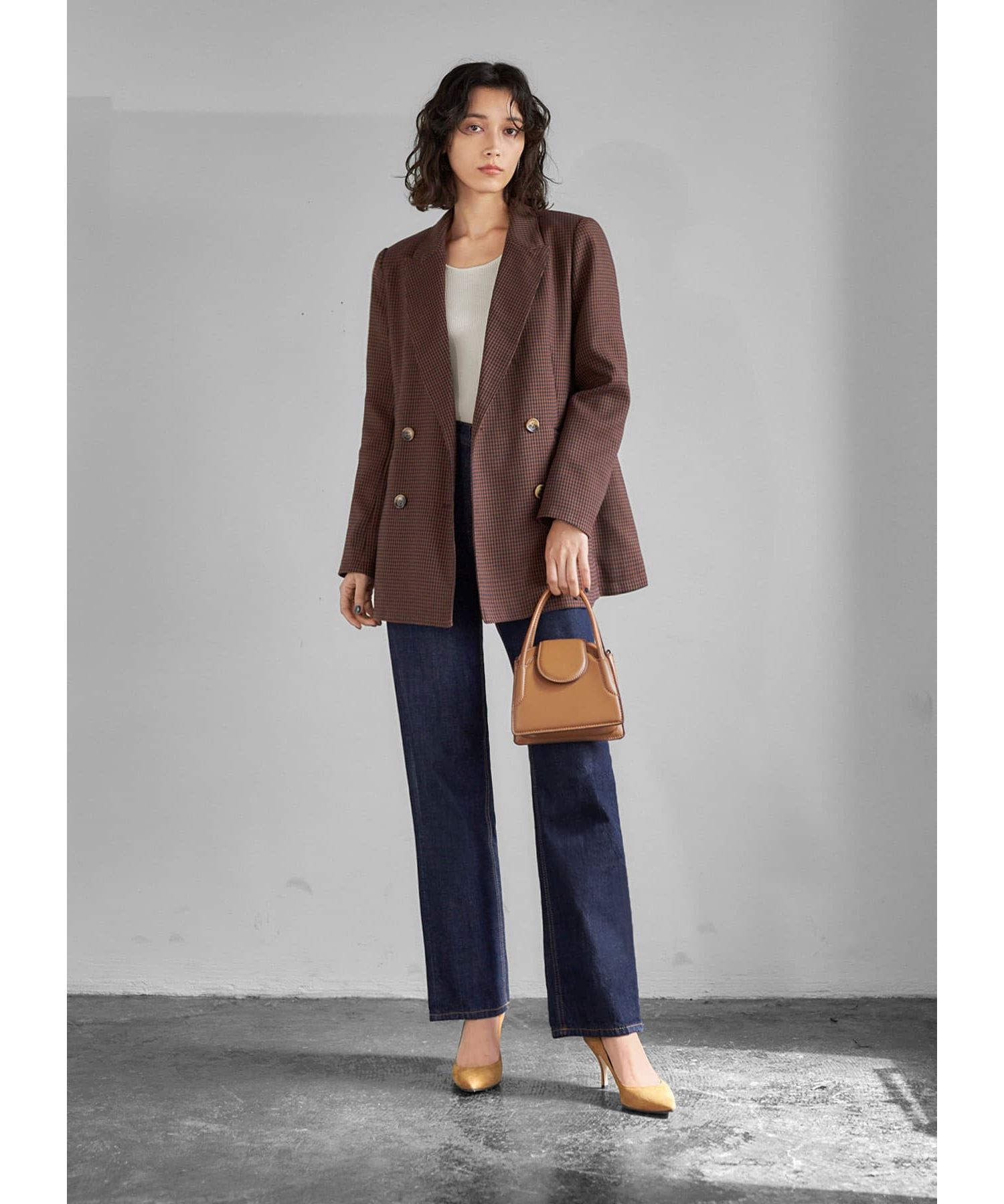 STYLE DELI「【LUXE】グレンチェック柄ダブルジャケットB」|テーラードジャケット|