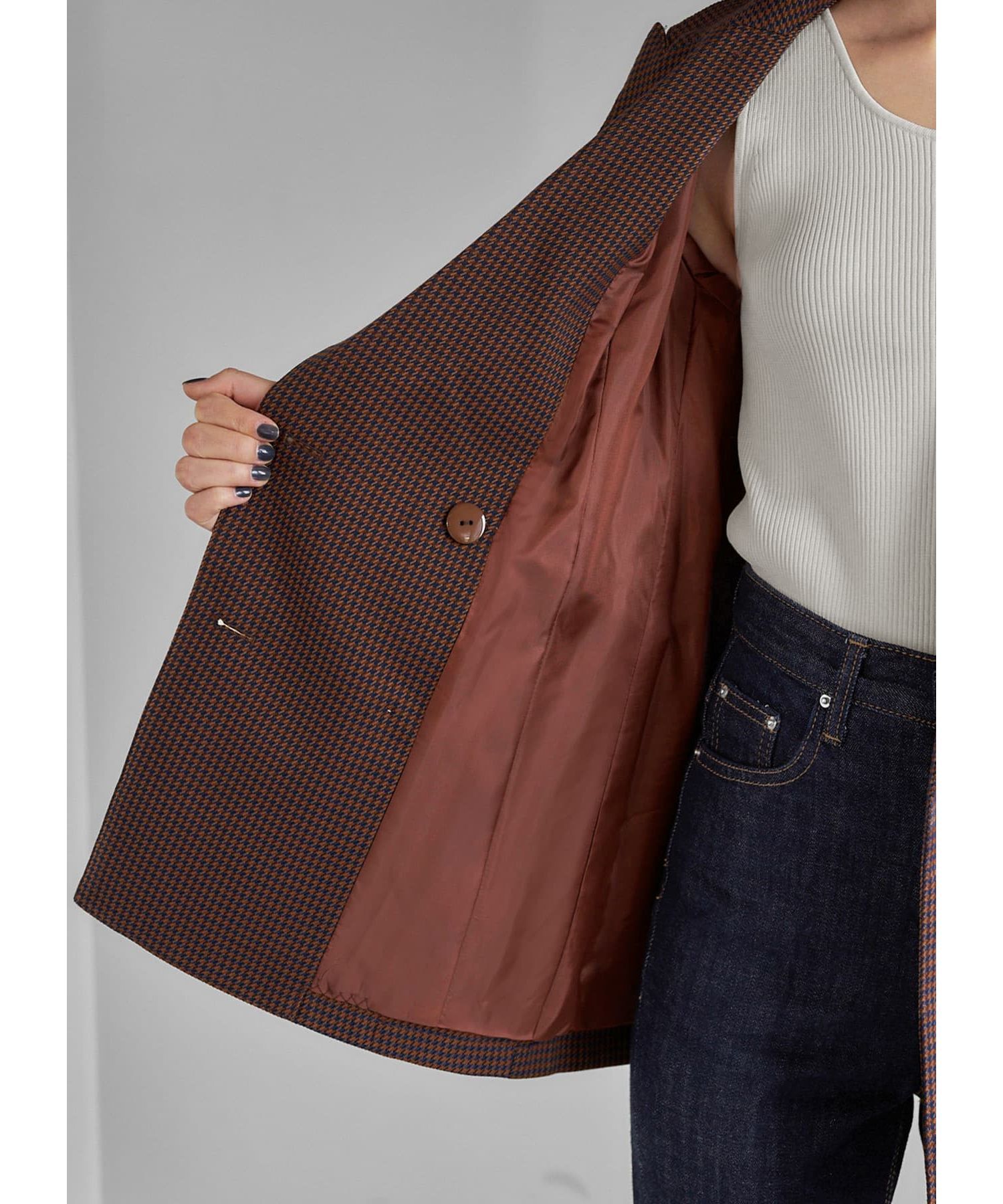 STYLE DELI「【LUXE】グレンチェック柄ダブルジャケットB」|テーラードジャケット|