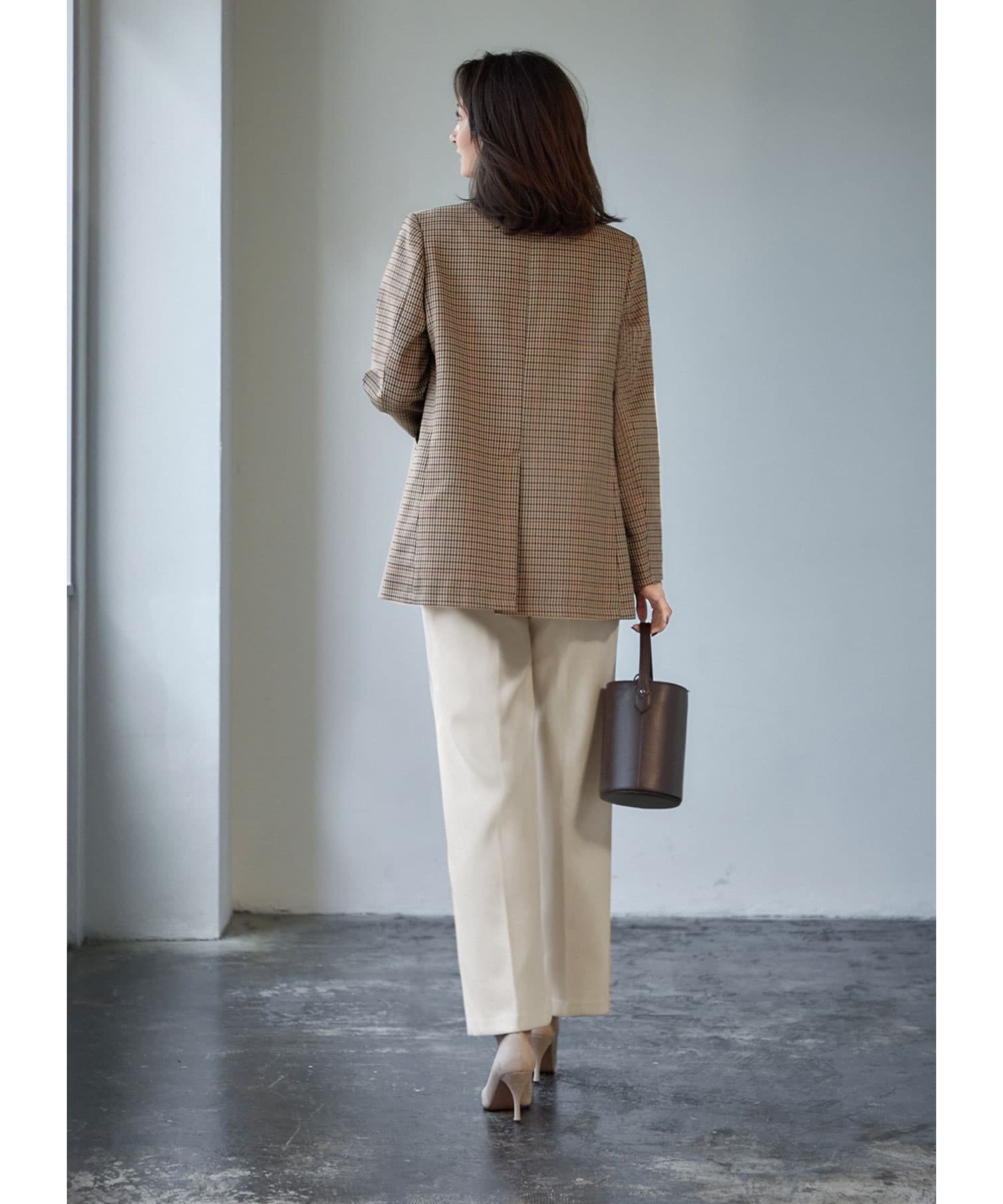 STYLE DELI「【LUXE】グレンチェック柄ダブルジャケットB」|テーラードジャケット|