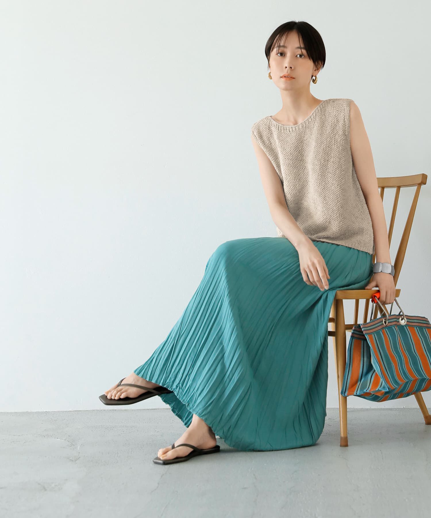 STYLE DELI「ランダムプリーツロングスカート」|スカート|