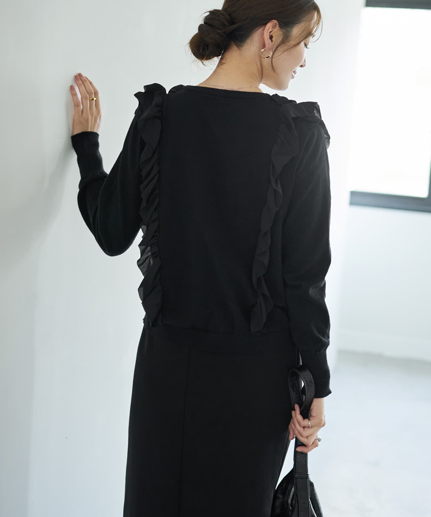  「シフォンフリルニットカーディガン」|シャツ・ブラウス|