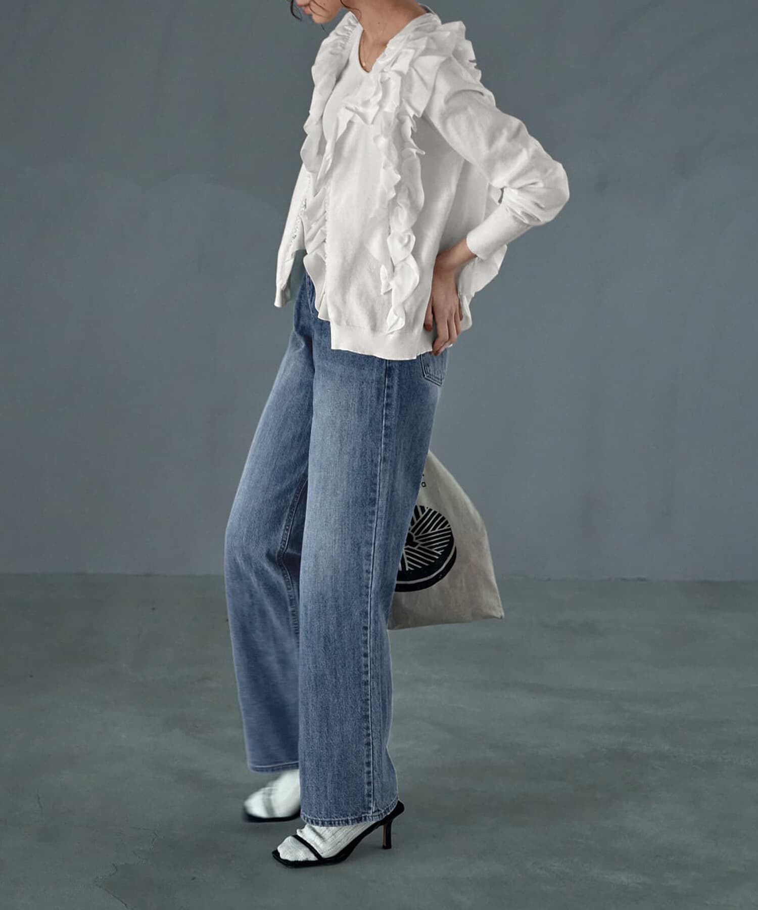  「シフォンフリルニットカーディガン」|シャツ・ブラウス|