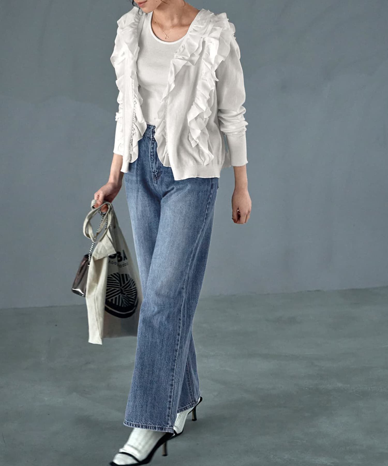  「シフォンフリルニットカーディガン」|シャツ・ブラウス|