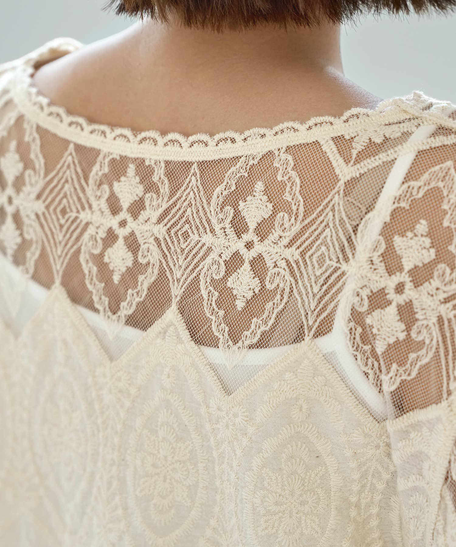 STYLE DELI「ミックスレースのプルオーバーブラウス」|シャツ・ブラウス|