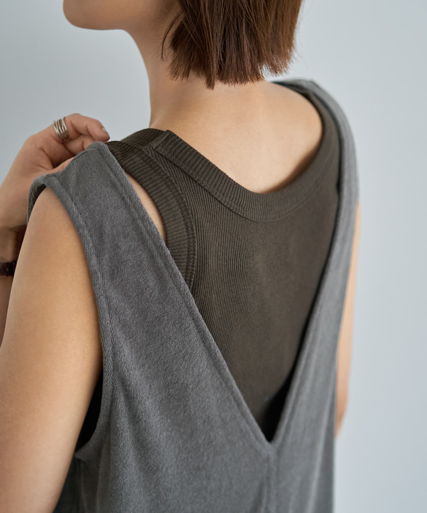 STYLE DELI「【Made in JAPAN】太めバインダーリブタンクトップ」|タンクトップ|ダークセピア