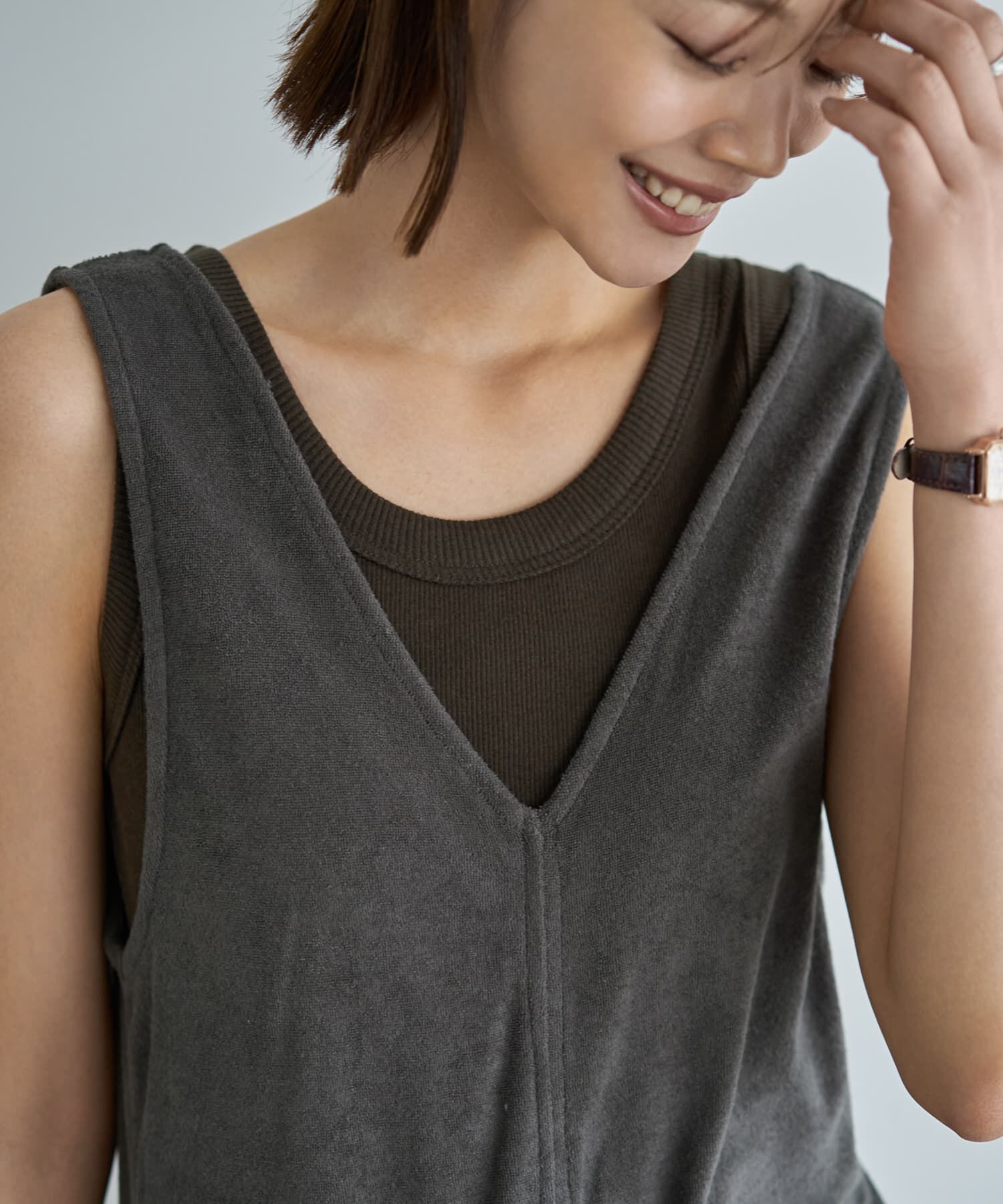 STYLE DELI「【Made in JAPAN】太めバインダーリブタンクトップ」|タンクトップ|