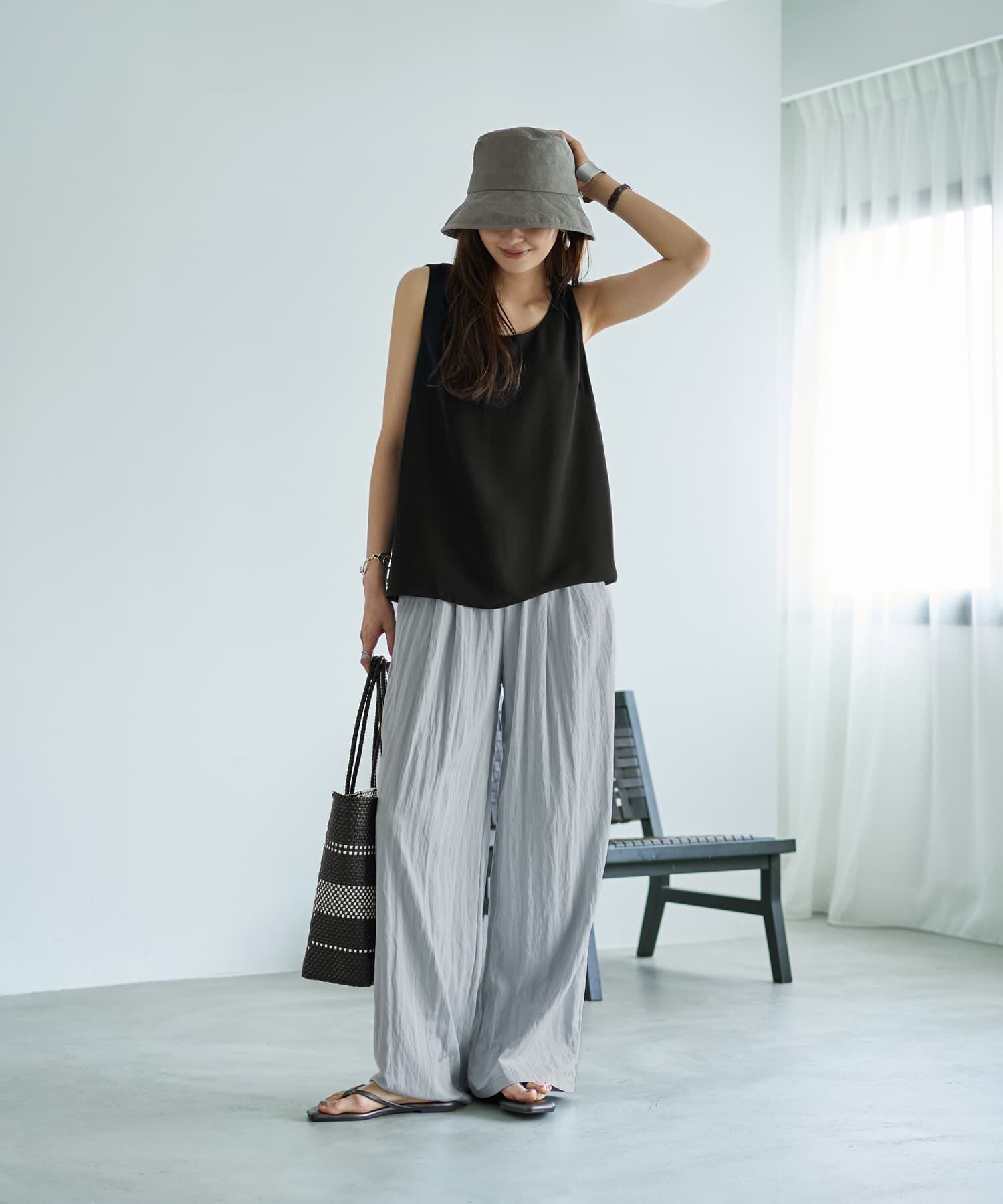  「透けないジョーゼットタンクトップ」|タンクトップ|