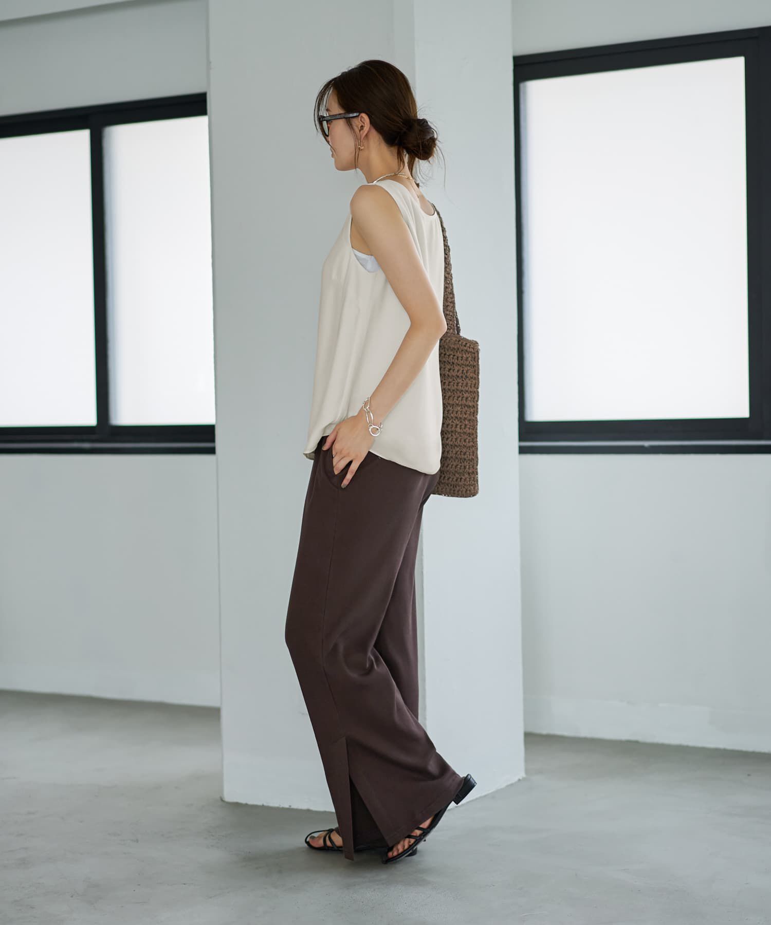  「透けないジョーゼットタンクトップ」|タンクトップ|