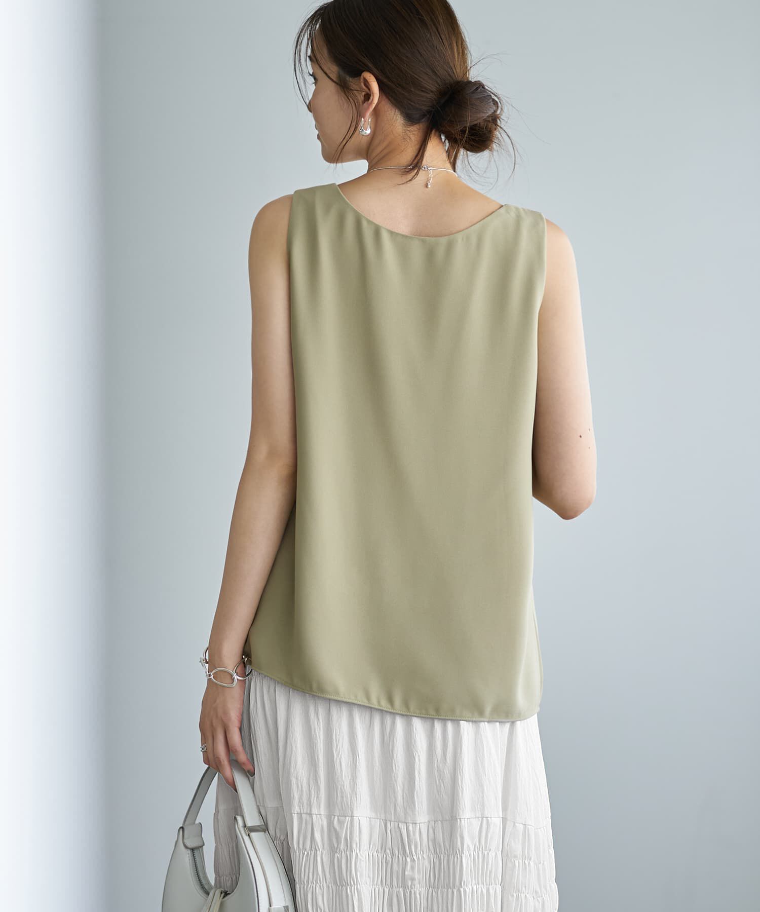  「透けないジョーゼットタンクトップ」|タンクトップ|