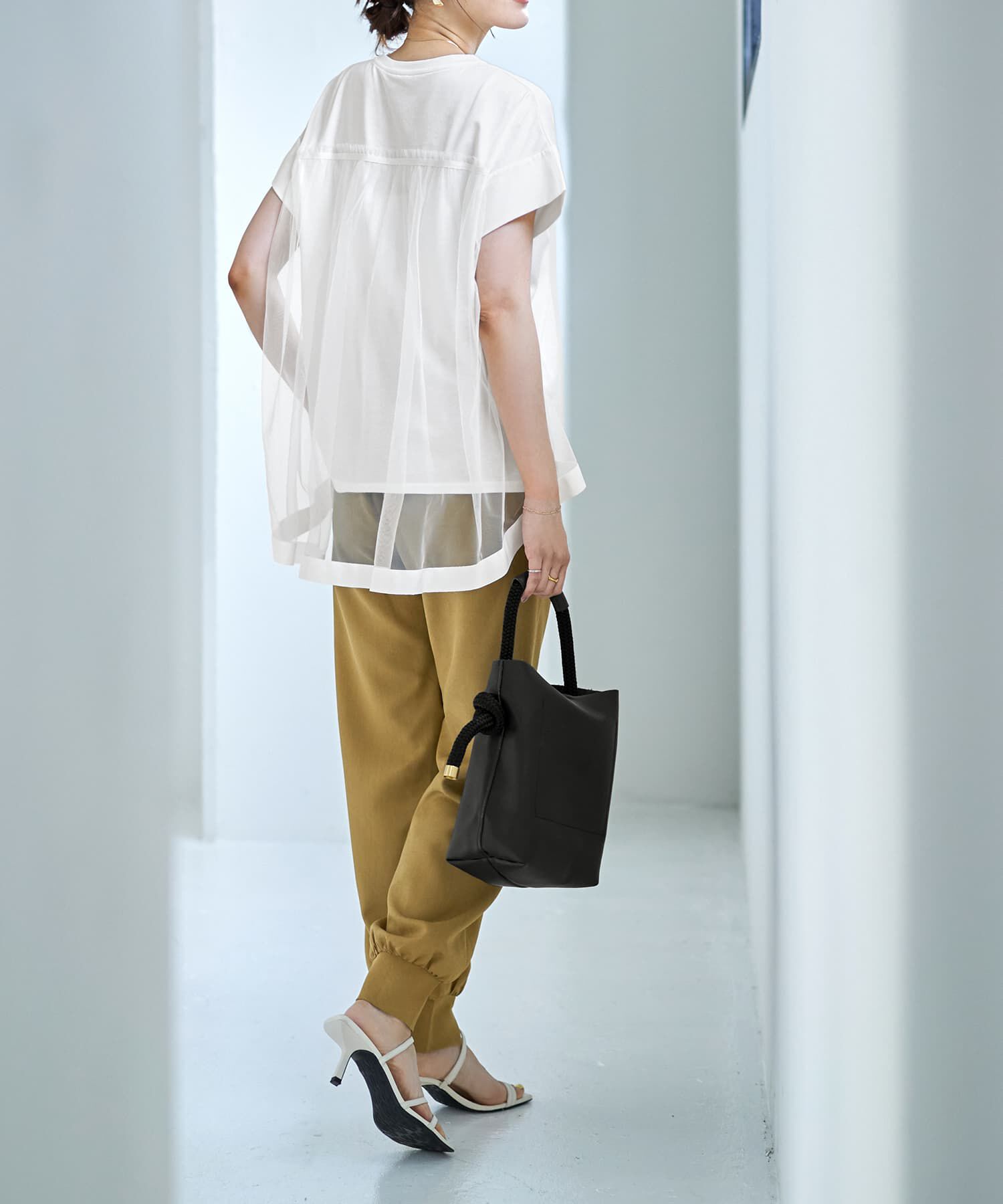 STYLE DELI「【Made in JAPAN】背面チュールカットソートップス」|Tシャツ・カットソー|