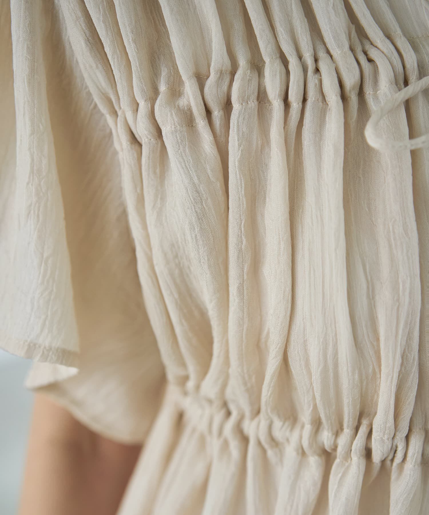 STYLE DELI「ダブルガーゼシフォンのリボン留めチュニックカーディガン」|シャツ・ブラウス|