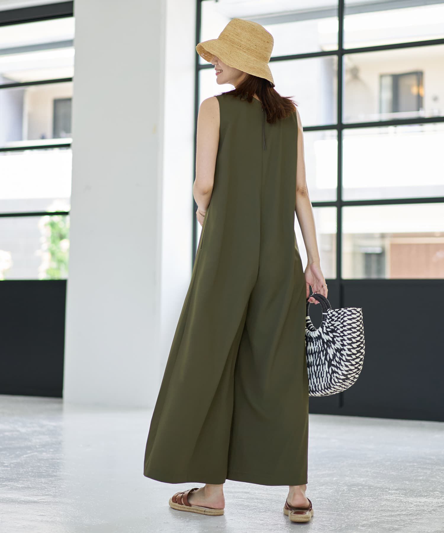 STYLE DELI「さらさらツイル生地スタイリッシュサロペット」|オールインワン|