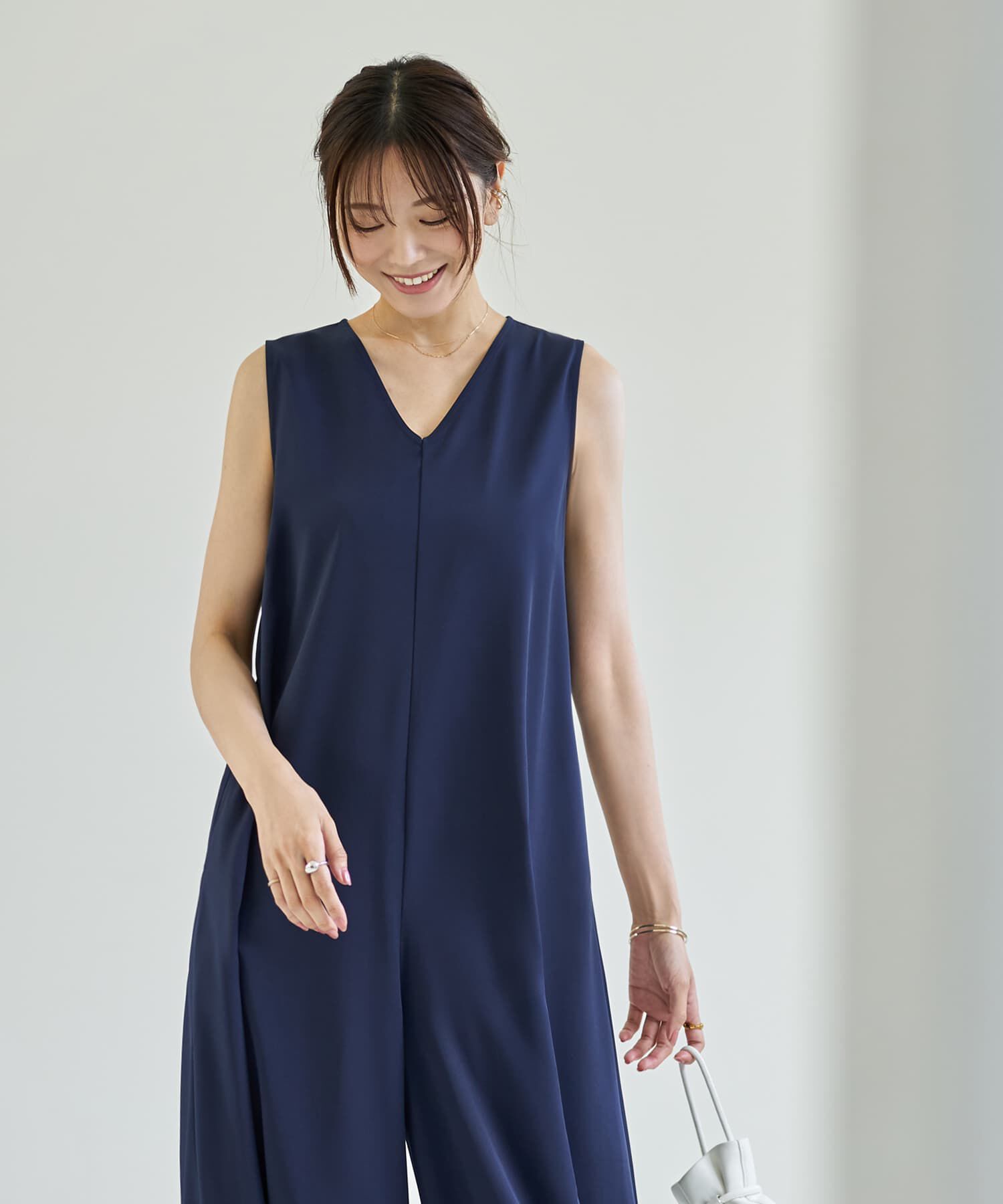 STYLE DELI「さらさらツイル生地スタイリッシュサロペット」|オールインワン|