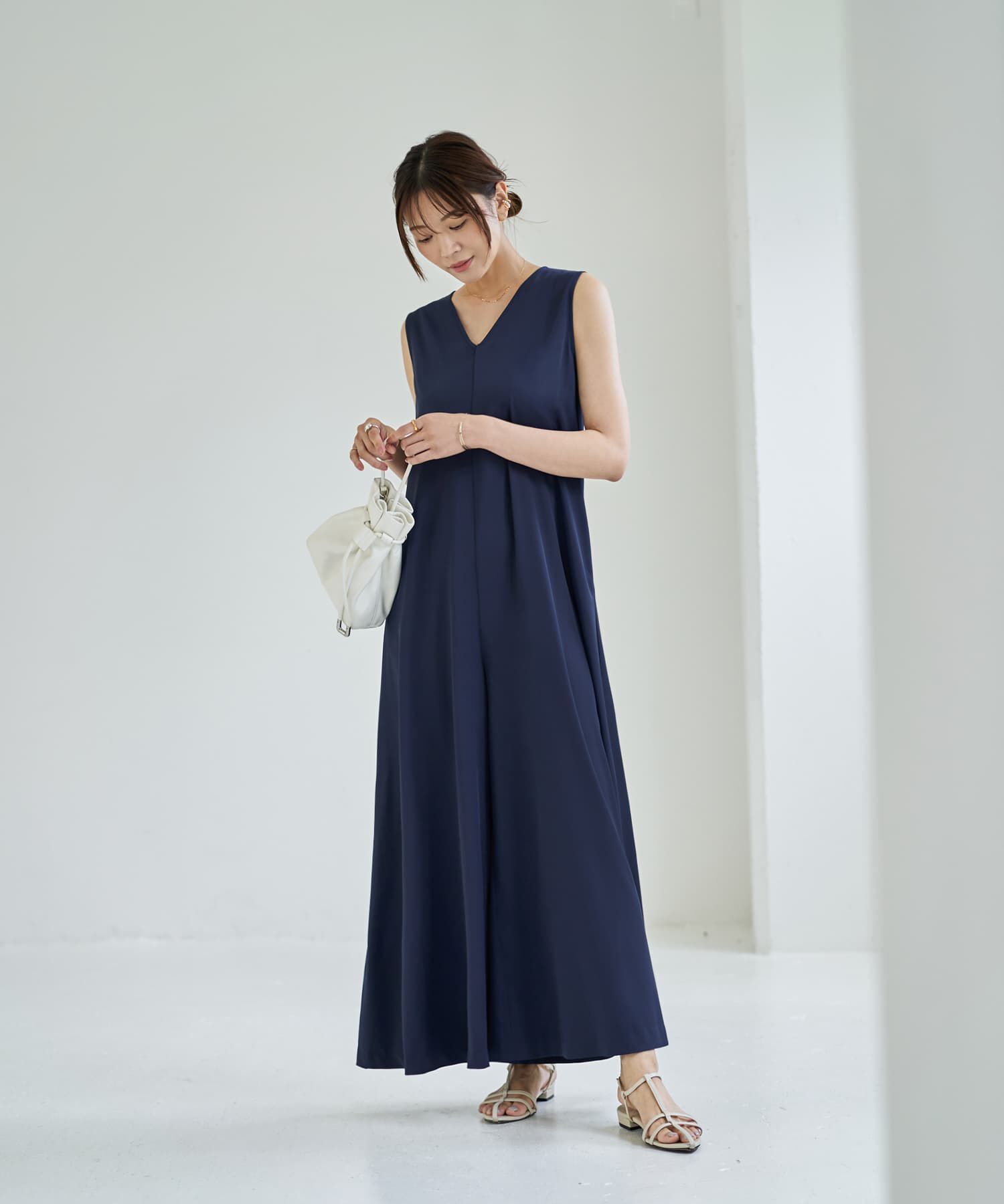 STYLE DELI「さらさらツイル生地スタイリッシュサロペット」|オールインワン|