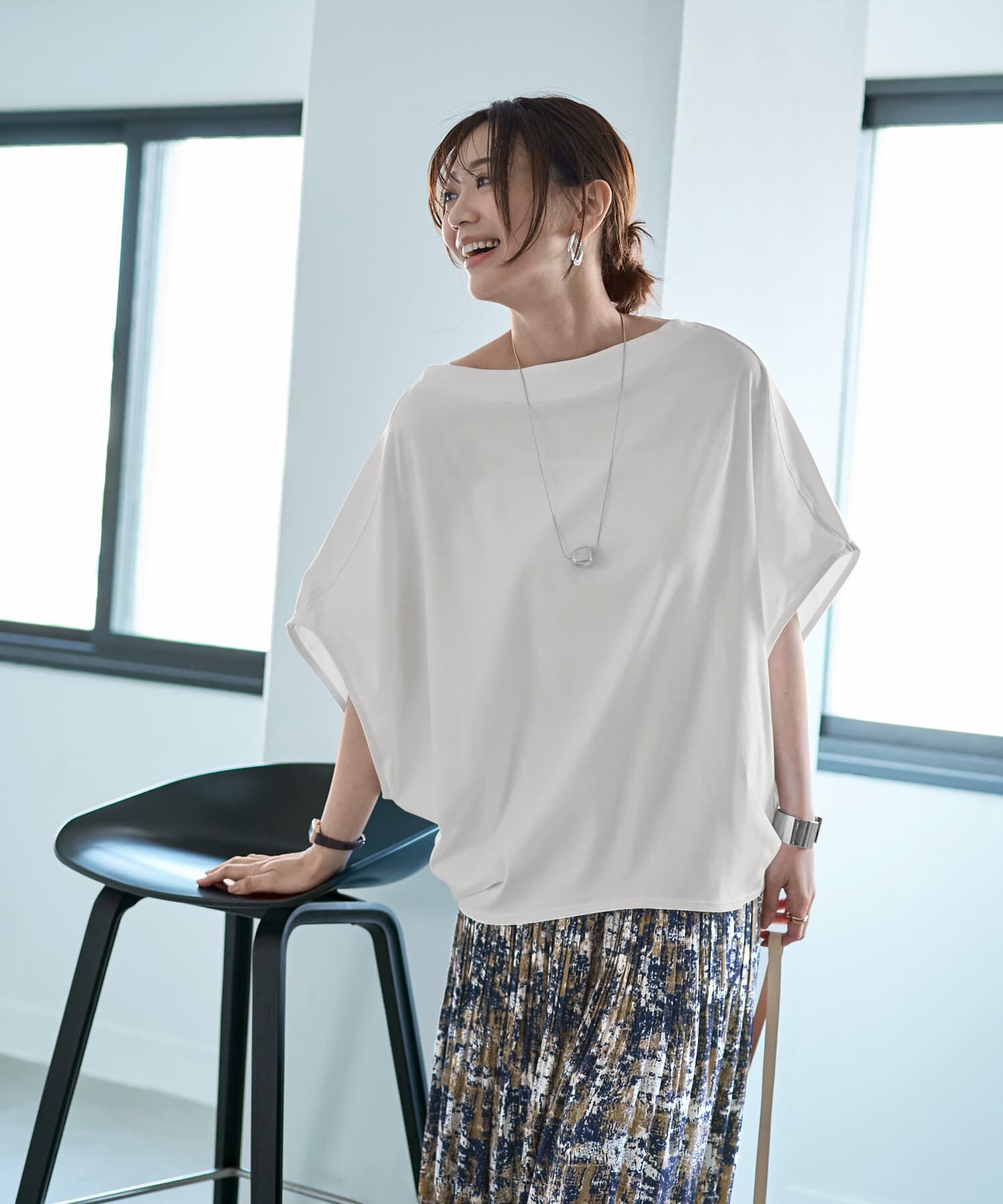 STYLE DELI「【ものづくりJAPAN】ディオラマボートネックドルマンTシャツ」|Tシャツ・カットソー|ホワイト